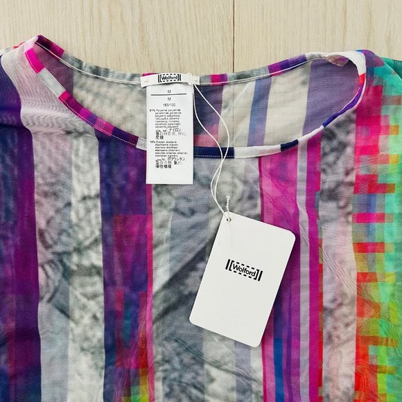 Wolford 52677 Tulle Mesh Top Iconic Neon ( M ) - Picture 2 of 2